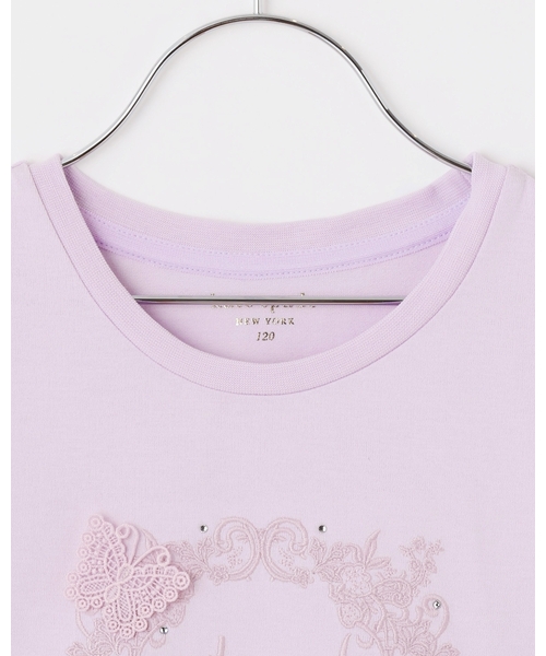 kate spade new york kids（ケイトスペードニューヨーク）の「レースパターンTシャツ（Tシャツ/カットソー・キッズ・ライラック/オフホワイト・150cm/140cm/130cm/120cm/110cm/90cm/100cm/160cm）」の4枚目の写真