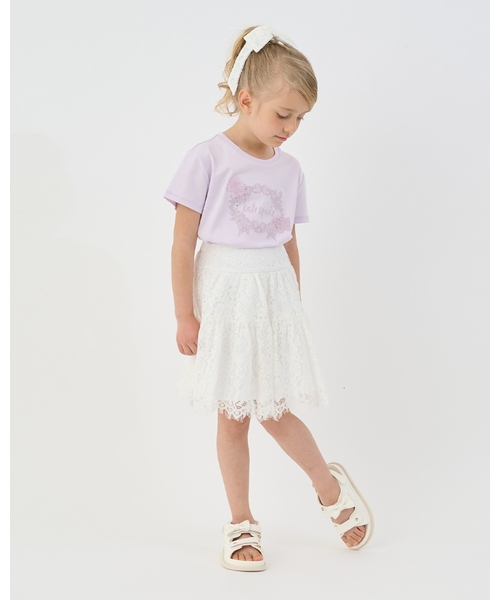 kate spade new york kids（ケイトスペードニューヨーク）の「レースパターンTシャツ（Tシャツ/カットソー・キッズ・ライラック/オフホワイト・150cm/140cm/130cm/120cm/110cm/90cm/100cm/160cm）」の12枚目の写真
