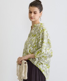 NICOLE white | 柄タックパフブラウス(シャツ/ブラウス)