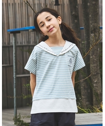 pom ponette junior（ポンポネットジュニア）の「【130cmあり】セーラーレイヤードトップス（Tシャツ/カットソー）」