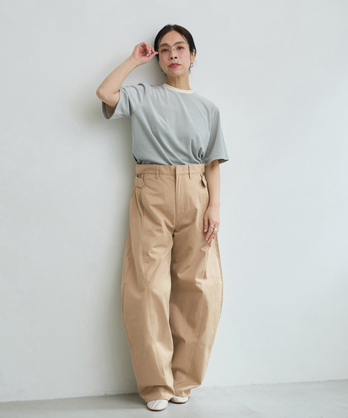 IENA LA BOUCLE（イエナラブークル）の「IENA LA BOUCLE ベロアボーダーTシャツ（Tシャツ/カットソー・レディース・ダークブルー/ベージュ系その他・FREE）」の3枚目の写真