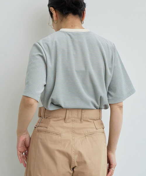 IENA LA BOUCLE（イエナラブークル）の「IENA LA BOUCLE ベロアボーダーTシャツ（Tシャツ/カットソー・レディース・ダークブルー/ベージュ系その他・FREE）」の7枚目の写真