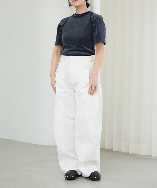 IENA LA BOUCLE（イエナラブークル）の「IENA LA BOUCLE ベロアボーダーTシャツ（Tシャツ/カットソー・レディース・ダークブルー/ベージュ系その他・FREE）」の17枚目の写真