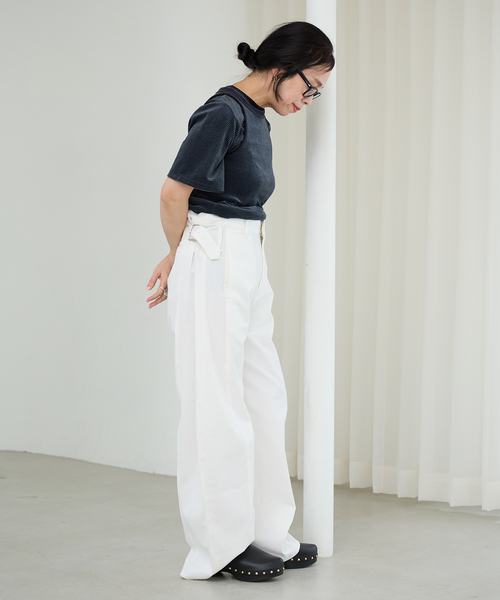 IENA LA BOUCLE（イエナラブークル）の「IENA LA BOUCLE ベロアボーダーTシャツ（Tシャツ/カットソー・レディース・ダークブルー/ベージュ系その他・FREE）」の20枚目の写真