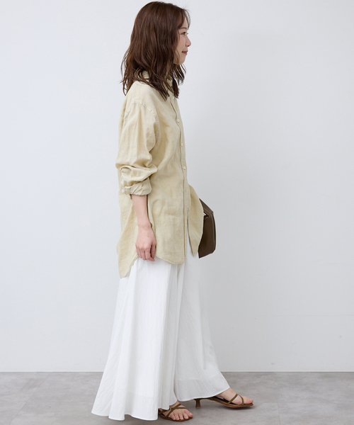値下げ【SLOBE IENA】ナイロンワッシャー切り替えギャザースカート SLOBE IENA｜《WEB限定/追加予約》ナイロンワッシャー切り替えギャザー