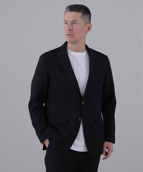 St ANDREWS（セントアンドリュース）の「【St ANDREWS】【ストレッチ】ふくれジャガードジャケット (MENS)（テーラードジャケット・メンズ・ブラック・L/M）」の2枚目の写真
