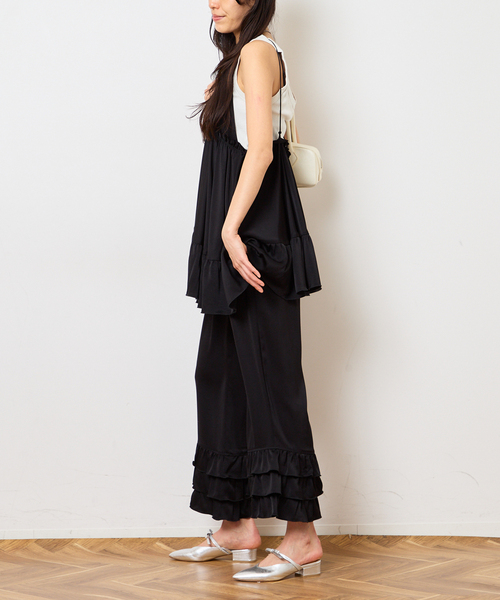 Bonum(ボナム)の「SATIN RUFFLE MINI DRESS:ワンピース(ワンピース・レディース・ブラック・FREE)」の21枚目の写真