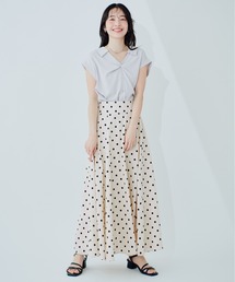 natural couture | 綿麻ハイウエストサーキュラースカート(スカート)