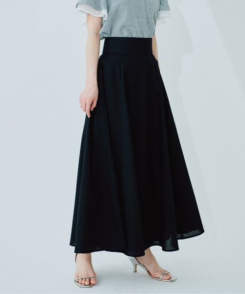 綿麻ハイウエストサーキュラースカート（スカート）｜natural couture