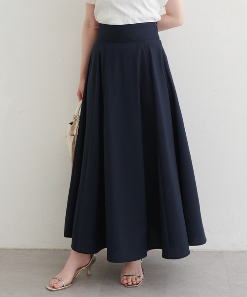 natural couture（ナチュラルクチュール）の「綿麻ハイウエストサーキュラースカート（スカート・レディース・オレンジ系その他/ライトベージュ/ブラック/ネイビー/ドット・MEDIUM/LARGE）」の16枚目の写真