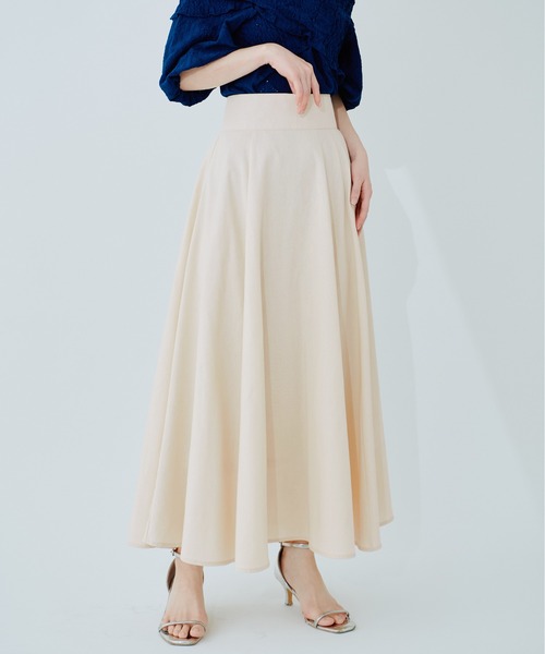 natural couture（ナチュラルクチュール）の「綿麻ハイウエストサーキュラースカート（スカート・レディース・オレンジ系その他/ライトベージュ/ブラック/ネイビー/ドット・MEDIUM/LARGE）」の21枚目の写真