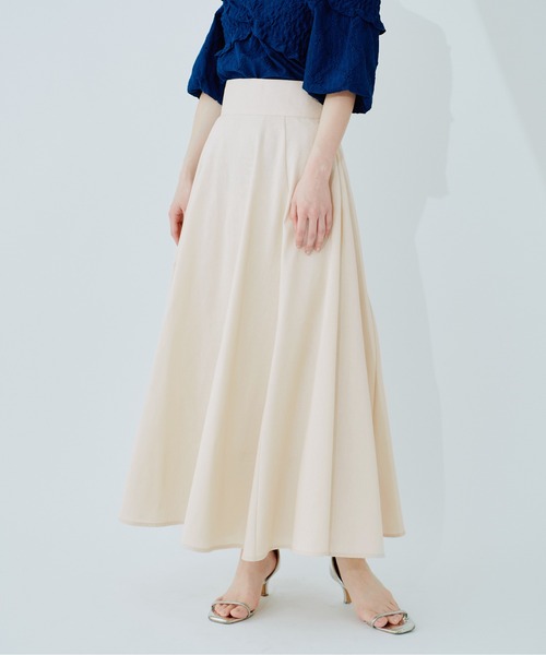 natural couture（ナチュラルクチュール）の「綿麻ハイウエストサーキュラースカート（スカート・レディース・オレンジ系その他/ライトベージュ/ブラック/ネイビー/ドット・MEDIUM/LARGE）」の19枚目の写真