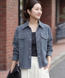 STYLE DELI（スタイルデリ）の「ヒッコリーストライプ柄シャツジャケット（デニムジャケット）」