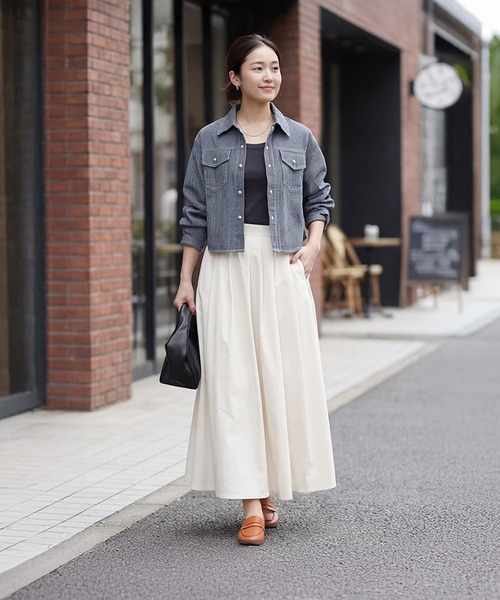 ヒッコリーストライプ柄シャツジャケット（デニムジャケット）｜STYLE