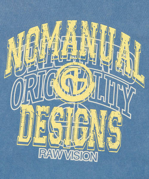 NOMANUAL(NOMANUAL)の「LAYERED ARCH GRAPHIC T-SHIRT - WASHED NAVY(Tシャツ/カットソー・レディース・その他・MEDIUM/LARGE/X-LARGE/SMALL)」の4枚目の写真