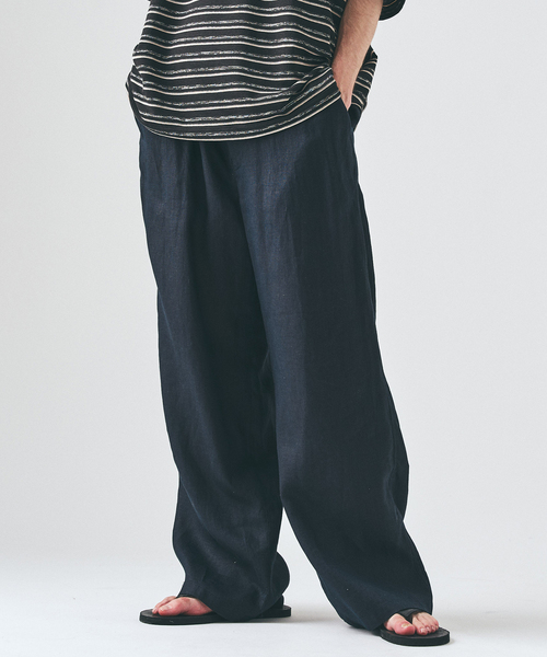 417 EDIFICE（フォーワンセブンエディフィス）の「ノルマンディーリネン パンツ（スラックス・メンズ・ブラック/アイボリー/カーキ/ベージュ・SMALL/MEDIUM/LARGE）」の12枚目の写真