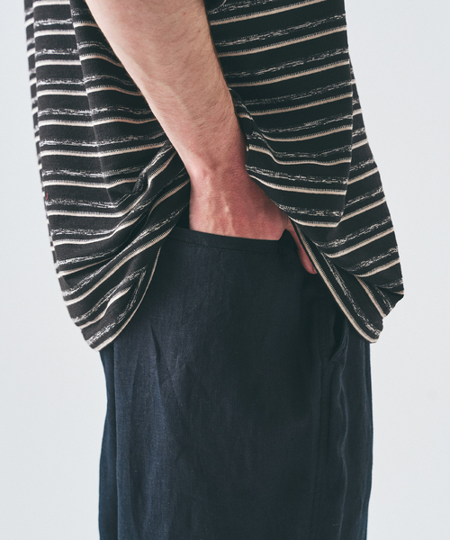 417 EDIFICE（フォーワンセブンエディフィス）の「ノルマンディーリネン パンツ（スラックス・メンズ・ブラック/アイボリー/カーキ/ベージュ・SMALL/MEDIUM/LARGE）」の17枚目の写真