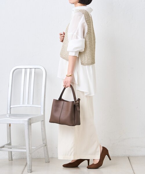 Jena espace merveilleux(ジェナ エスパスメルヴェイユ)の「キャタピラーナロースカート(スカート・レディース・チャコールグレー/オフホワイト/ベージュ・FREE)」の13枚目の写真