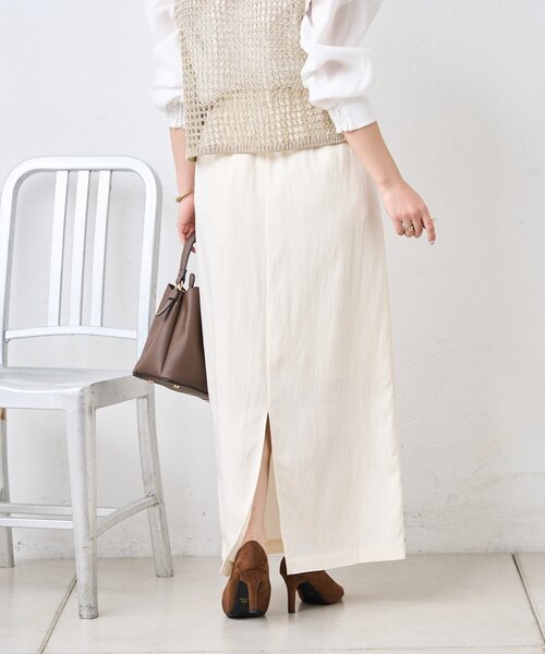 Jena espace merveilleux(ジェナ エスパスメルヴェイユ)の「キャタピラーナロースカート(スカート・レディース・チャコールグレー/オフホワイト/ベージュ・FREE)」の11枚目の写真