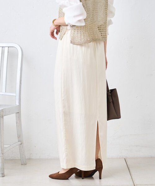 Jena espace merveilleux(ジェナ エスパスメルヴェイユ)の「キャタピラーナロースカート(スカート・レディース・チャコールグレー/オフホワイト/ベージュ・FREE)」の8枚目の写真