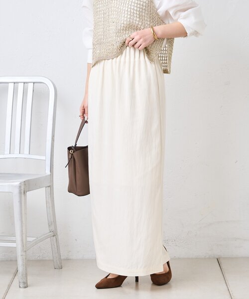 Jena espace merveilleux(ジェナ エスパスメルヴェイユ)の「キャタピラーナロースカート(スカート・レディース・チャコールグレー/オフホワイト/ベージュ・FREE)」の7枚目の写真