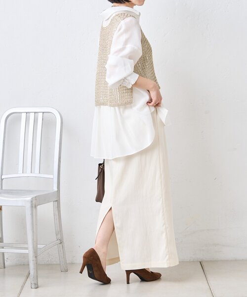 Jena espace merveilleux(ジェナ エスパスメルヴェイユ)の「キャタピラーナロースカート(スカート・レディース・チャコールグレー/オフホワイト/ベージュ・FREE)」の17枚目の写真