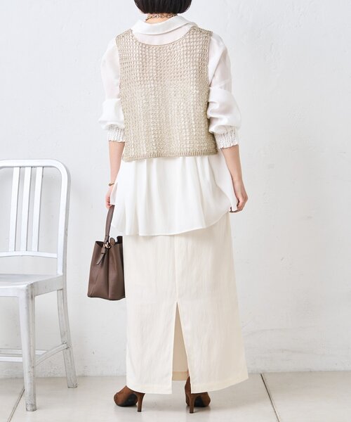 Jena espace merveilleux(ジェナ エスパスメルヴェイユ)の「キャタピラーナロースカート(スカート・レディース・チャコールグレー/オフホワイト/ベージュ・FREE)」の18枚目の写真