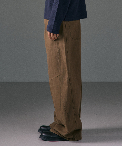 LXT（エルエックスティー）の「ナチュラルウォッシュドコットンワイドストレートパンツ[ブラウン]（その他パンツ・レディース・その他・SMALL/MEDIUM/LARGE/X-LARGE/XX-LARGE）」の4枚目の写真