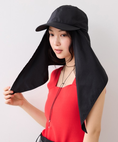 VIS(ビス)の「マイナス18℃ネックカバーつきUVキャップ/UVカット・遮熱(キャップ・レディース・ベージュ/ブラック・FREE)」の2枚目の写真