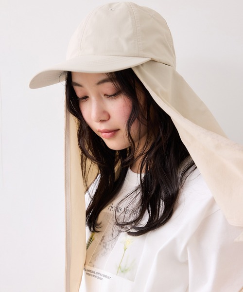 VIS(ビス)の「マイナス18℃ネックカバーつきUVキャップ/UVカット・遮熱(キャップ・レディース・ベージュ/ブラック・FREE)」の8枚目の写真