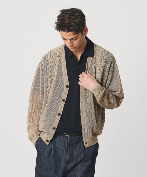 BEAUTY&YOUTH UNITED ARROWS(ビューティーアンドユースユナイテッドアローズ)の「アイレットパターン シアー カーディガン(カーディガン/ボレロ・メンズ・グレー系/ベージュ・S/M/XL/L)」の10枚目の写真