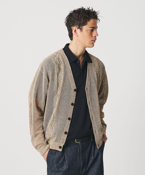 BEAUTY&YOUTH UNITED ARROWS(ビューティーアンドユースユナイテッドアローズ)の「アイレットパターン シアー カーディガン(カーディガン/ボレロ・メンズ・グレー系/ベージュ・S/M/XL/L)」の11枚目の写真