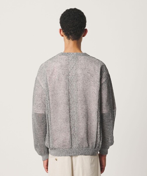 BEAUTY&YOUTH UNITED ARROWS(ビューティーアンドユースユナイテッドアローズ)の「アイレットパターン シアー カーディガン(カーディガン/ボレロ・メンズ・グレー系/ベージュ・S/M/XL/L)」の14枚目の写真