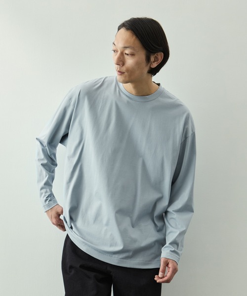 ATON(エイトン)の「【ATON/エイトン】SUVIN 60/2 OVERSIZED LONG SLEEVE T-SHIRT(Tシャツ/カットソー・メンズ・ホワイト/ブラック/サックスブルー・4/6)」の11枚目の写真