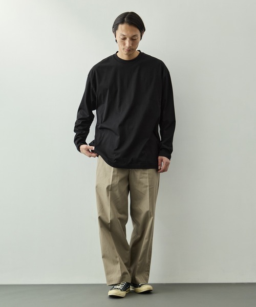 ATON(エイトン)の「【ATON/エイトン】SUVIN 60/2 OVERSIZED LONG SLEEVE T-SHIRT(Tシャツ/カットソー・メンズ・ホワイト/ブラック/サックスブルー・4/6)」の20枚目の写真