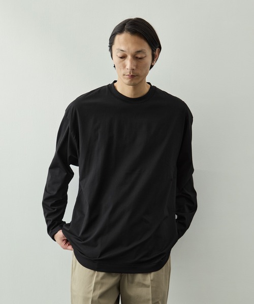 ATON(エイトン)の「【ATON/エイトン】SUVIN 60/2 OVERSIZED LONG SLEEVE T-SHIRT(Tシャツ/カットソー・メンズ・ホワイト/ブラック/サックスブルー・4/6)」の16枚目の写真