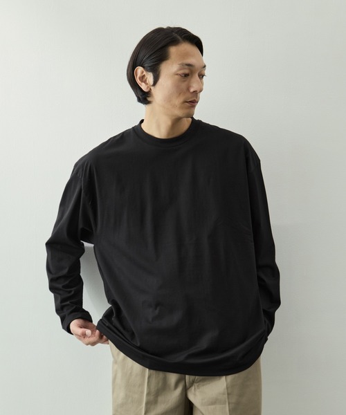ATON(エイトン)の「【ATON/エイトン】SUVIN 60/2 OVERSIZED LONG SLEEVE T-SHIRT(Tシャツ/カットソー・メンズ・ホワイト/ブラック/サックスブルー・4/6)」の17枚目の写真