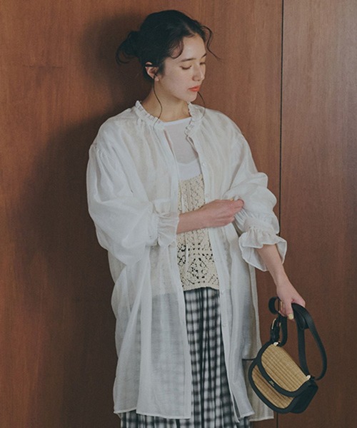 studio CLIP（スタディオクリップ）の「マルチWAYフリルチュニックワンピース（チュニック・レディース・モカ/ホワイト・FREE）」の2枚目の写真