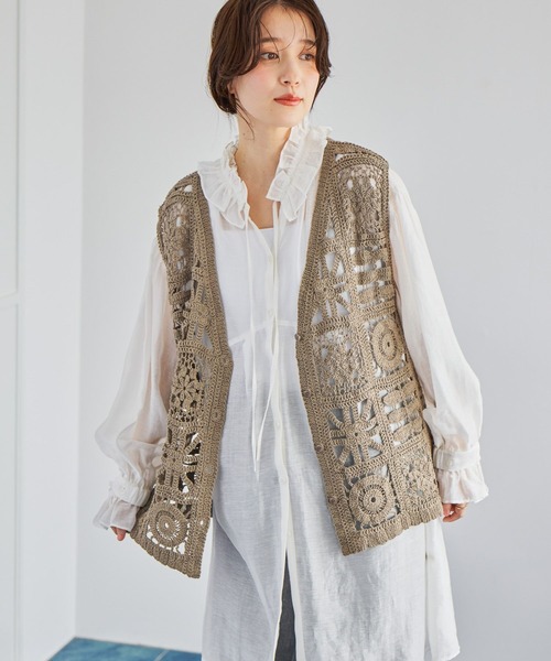 studio CLIP（スタディオクリップ）の「マルチWAYフリルチュニックワンピース（チュニック・レディース・モカ/ホワイト・FREE）」の3枚目の写真