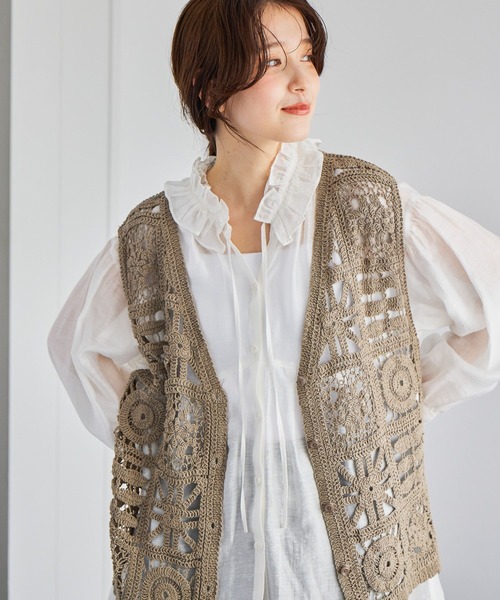 studio CLIP（スタディオクリップ）の「マルチWAYフリルチュニックワンピース（チュニック・レディース・モカ/ホワイト・FREE）」の4枚目の写真