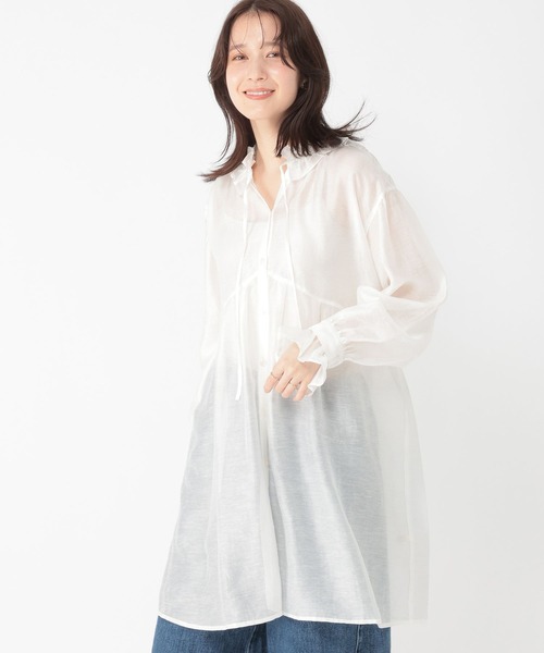 studio CLIP（スタディオクリップ）の「マルチWAYフリルチュニックワンピース（チュニック・レディース・モカ/ホワイト・FREE）」の9枚目の写真