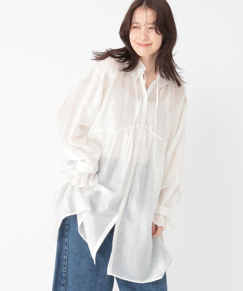 studio CLIP（スタディオクリップ）の「マルチWAYフリルチュニックワンピース（チュニック・レディース・モカ/ホワイト・FREE）」の10枚目の写真