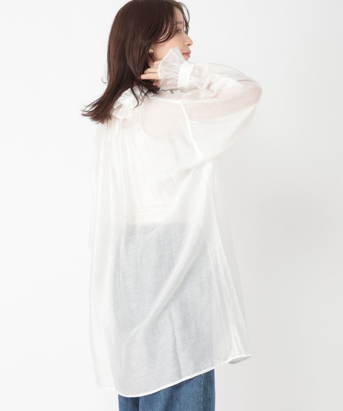 studio CLIP（スタディオクリップ）の「マルチWAYフリルチュニックワンピース（チュニック・レディース・モカ/ホワイト・FREE）」の11枚目の写真