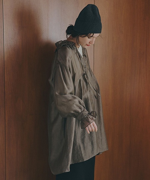 studio CLIP（スタディオクリップ）の「マルチWAYフリルチュニックワンピース（チュニック・レディース・モカ/ホワイト・FREE）」の12枚目の写真