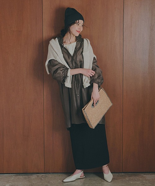 studio CLIP（スタディオクリップ）の「マルチWAYフリルチュニックワンピース（チュニック・レディース・モカ/ホワイト・FREE）」の13枚目の写真