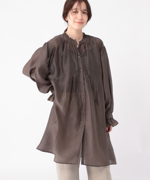 studio CLIP（スタディオクリップ）の「マルチWAYフリルチュニックワンピース（チュニック・レディース・モカ/ホワイト・FREE）」の17枚目の写真