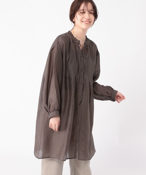 studio CLIP（スタディオクリップ）の「マルチWAYフリルチュニックワンピース（チュニック・レディース・モカ/ホワイト・FREE）」の18枚目の写真