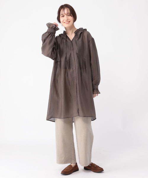 studio CLIP（スタディオクリップ）の「マルチWAYフリルチュニックワンピース（チュニック・レディース・モカ/ホワイト・FREE）」の19枚目の写真