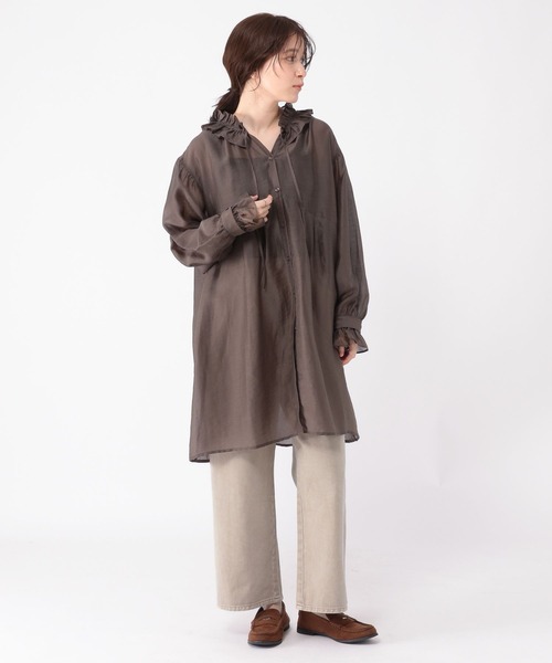 studio CLIP（スタディオクリップ）の「マルチWAYフリルチュニックワンピース（チュニック・レディース・モカ/ホワイト・FREE）」の20枚目の写真