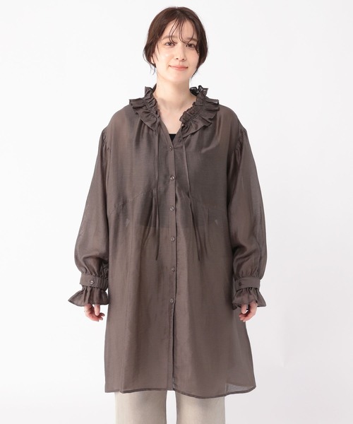 studio CLIP（スタディオクリップ）の「マルチWAYフリルチュニックワンピース（チュニック・レディース・モカ/ホワイト・FREE）」の22枚目の写真